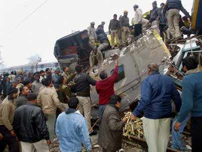 Trains collide in UP