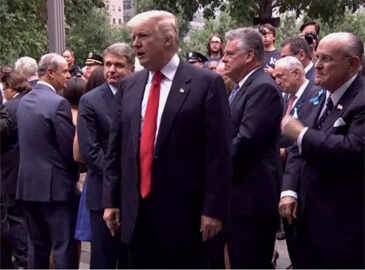 Hillary Clinton, Donald Trump attend 9/11 memorial