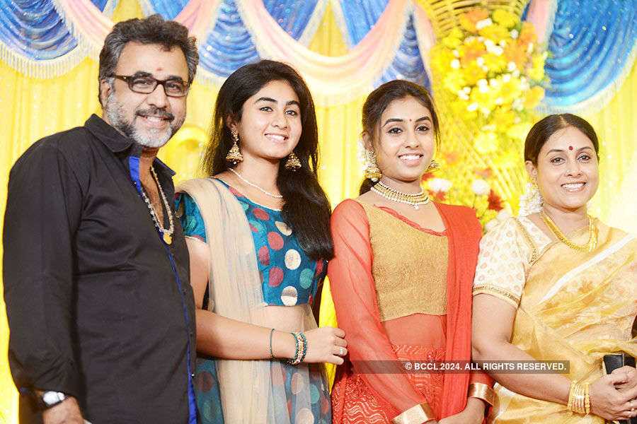 Ponvannan And Saranya With Their Kids During Keerthy Suresh S Sister Revathy S Wedding Reception Held In Chennai Photogallery