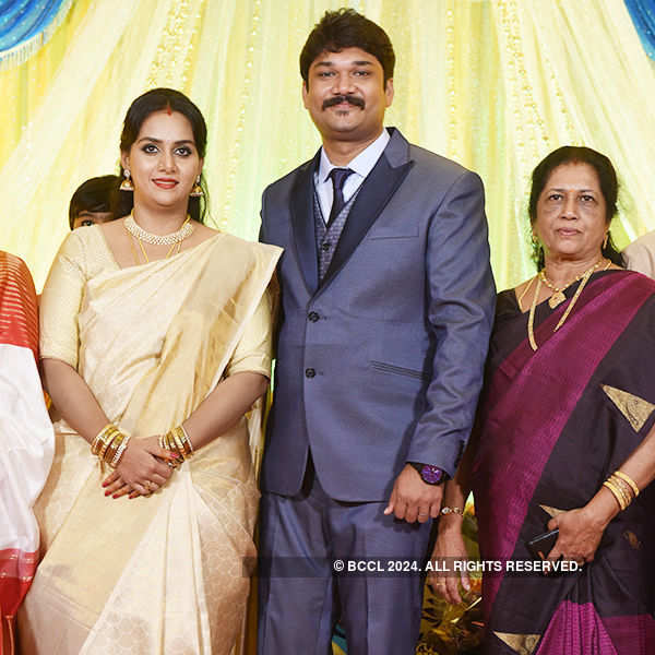 Keerthy Suresh During Her Sister Revathy's Wedding Reception Held In ...