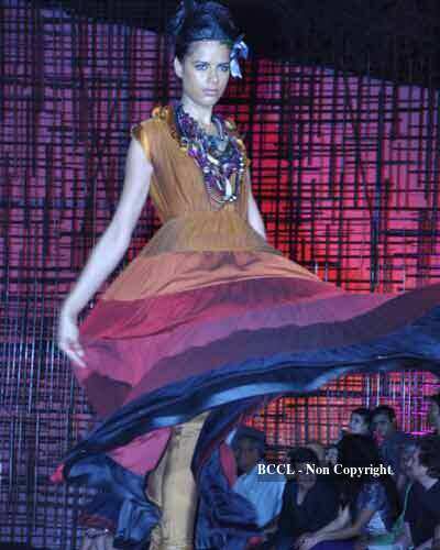 Model walks the runway to showcase creations by designer Manish ...
