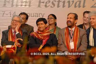 Shriram Lagu, Dev Anand and Suresh Kalmadi