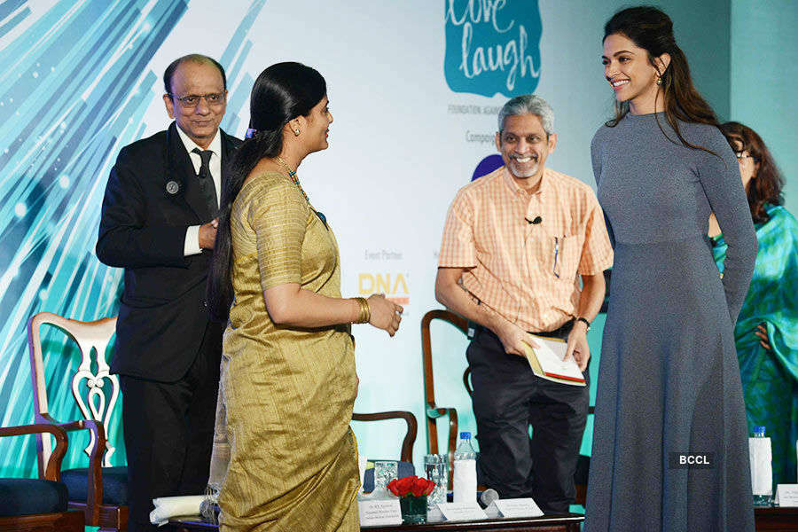 Deepika Padukone poses for a photo during the launch of a national ...