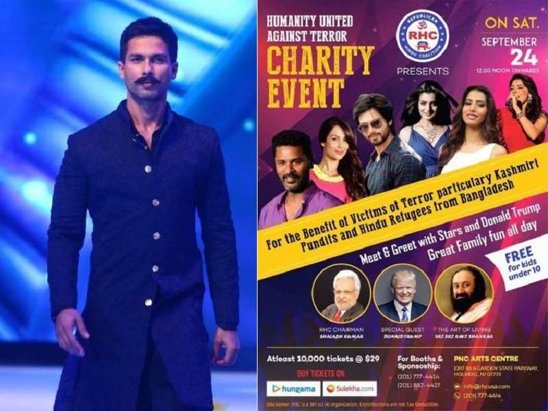 Did Shahid Kapoor back out of Donald Trump’s charity event?