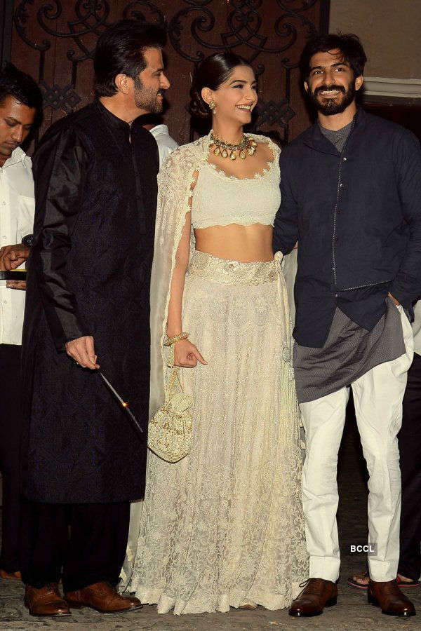 Anil Kapoor with his daughter Sonam Kapoor and son Harshvardhan Kapoor ...