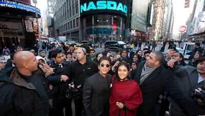 SRK, Kajol create history at NASDAQ
