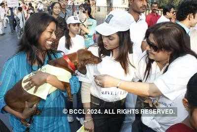 Anindita and Indrani at Debasree Roy Foundation to join walk in support of  'KARUNA' spreading awareness and care towards uncared animals of the city  on Victoria Memorial - Photogallery