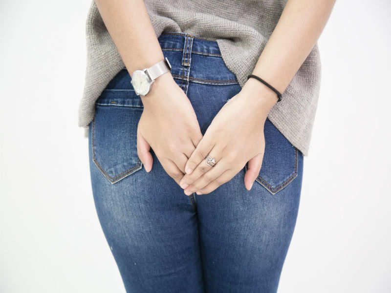 Women farting in jeans