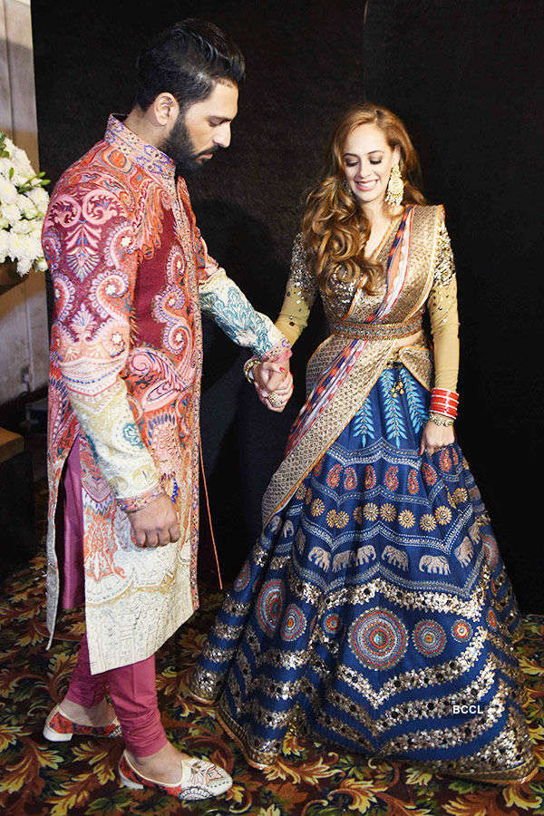 Yuvraj Singh & Hazel Keech's reception Photos