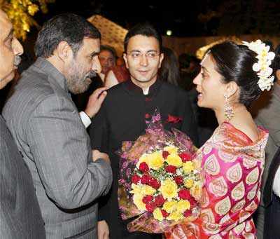 Anand Sharma With Jitin Prasad And Neha Seth At Their Wedding Reception Party On February 17 2010 Photogallery