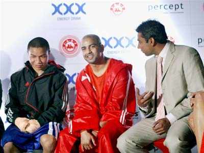 Boxers at a press meet