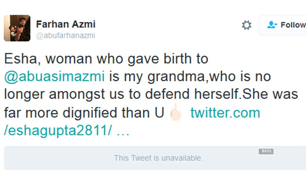 Azmi slut shames actress Esha Gupta!