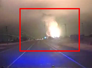 Police car camera captures pipeline blast