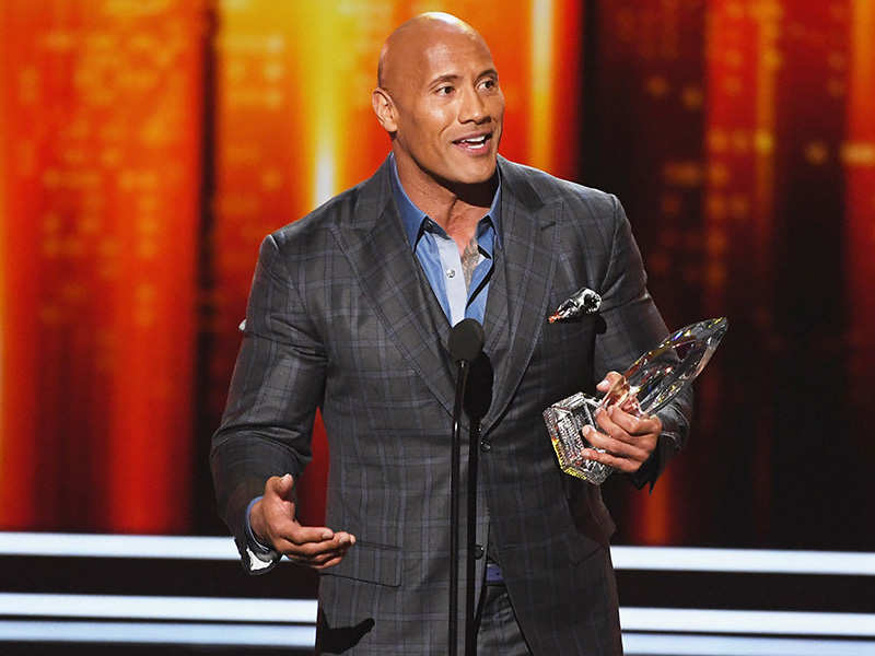 Dwayne “The Rock” Johnson thanks his daughter for the win