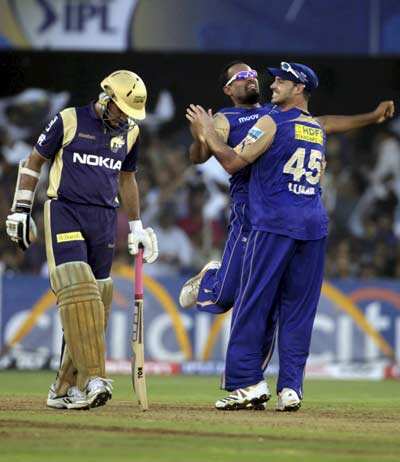 RR thrashes KKR by 34 runs