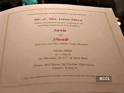 Sania-Shoaib's wedding card
