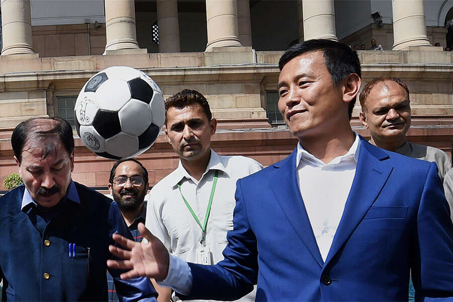 LS Speaker presents footballs to MPs