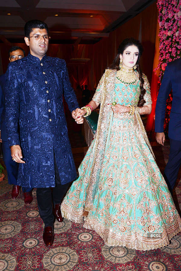 Dushyant Chautala and Meghna Ahlawat’s wedding reception