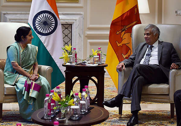 Ranil Wickremesinghe and Sushma Swaraj pictures
