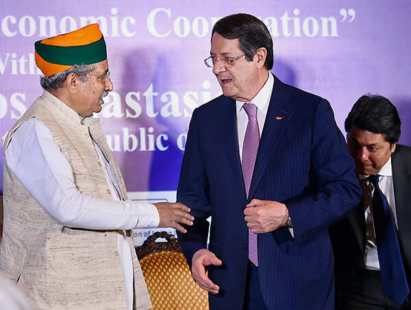 Nicos Anastasiades and Arjun Ram Meghwal photos