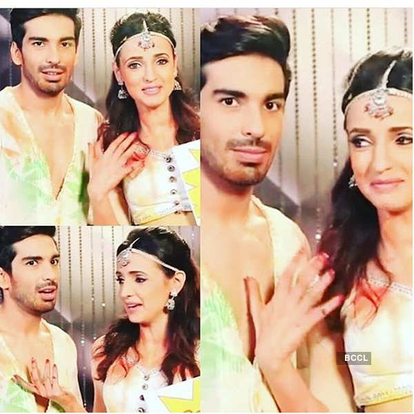 Sanaya Irani with husband Mohit Sehgal on the sets of celebrity couple ...