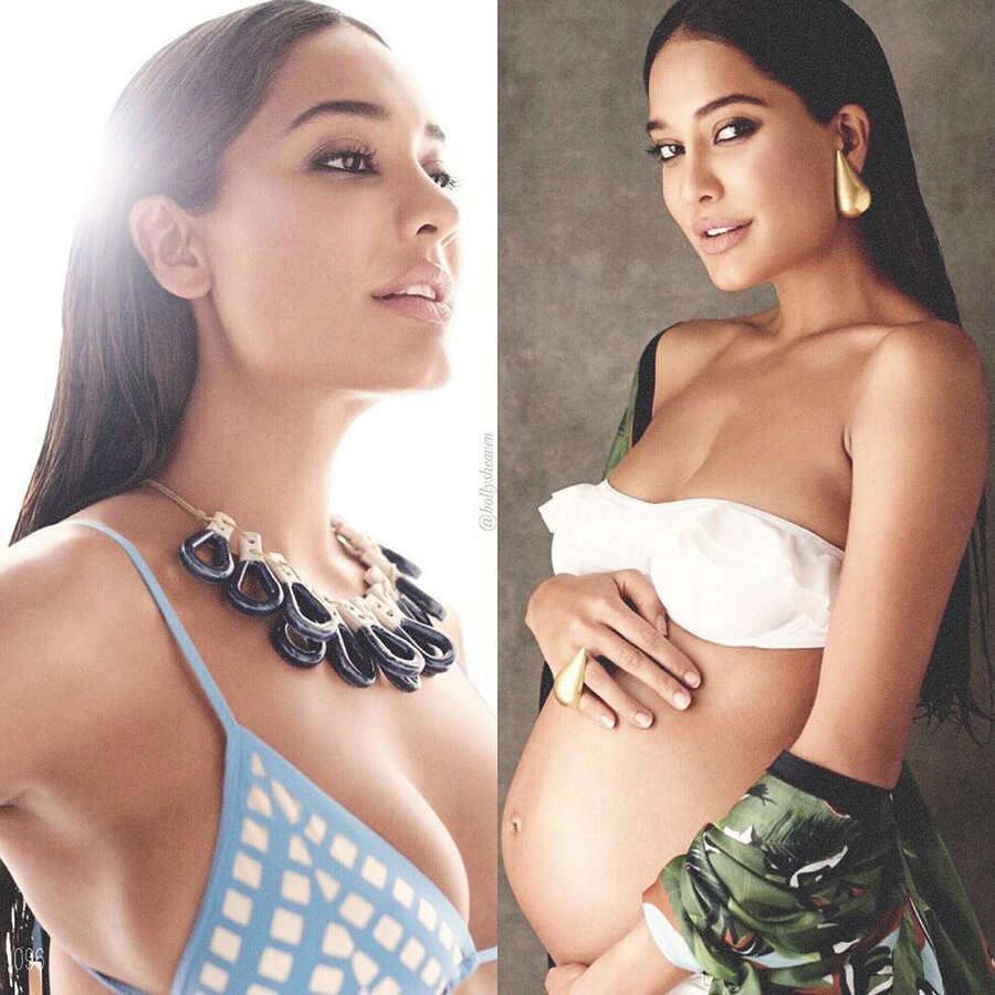 Beautiful Lisa Haydon posing for her pregnancy shoot