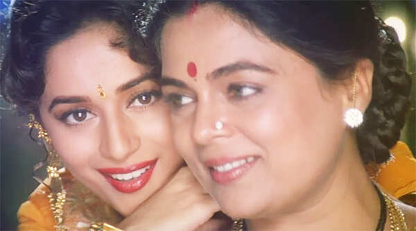 Reema Lagoo with Madhuri Dixit