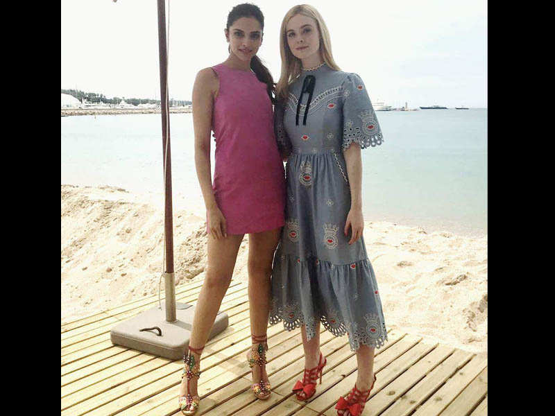 Deepika Padukone and Elle Fanning enjoy a sunny day out at Cannes
