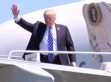 Amid crisis at home, Trump makes first trip abroad