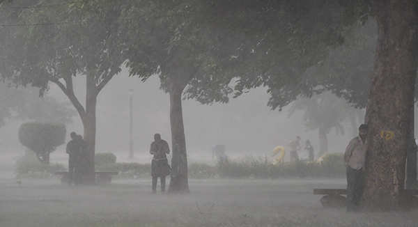 Rain brings respite from scorching heat in Delhi