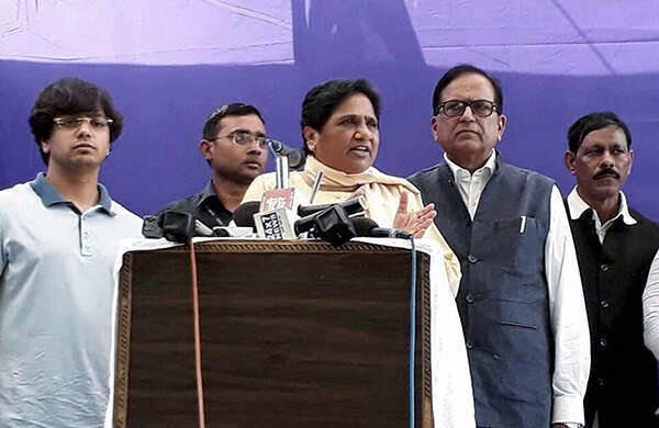 BSP supremo Mayawati addresses the media