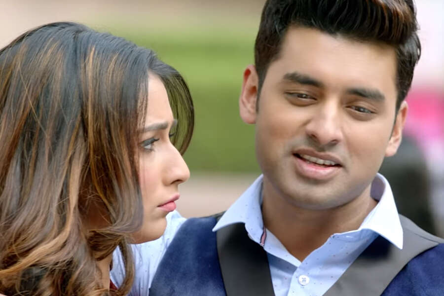 Ankush and Sayantika Banerjee in a still