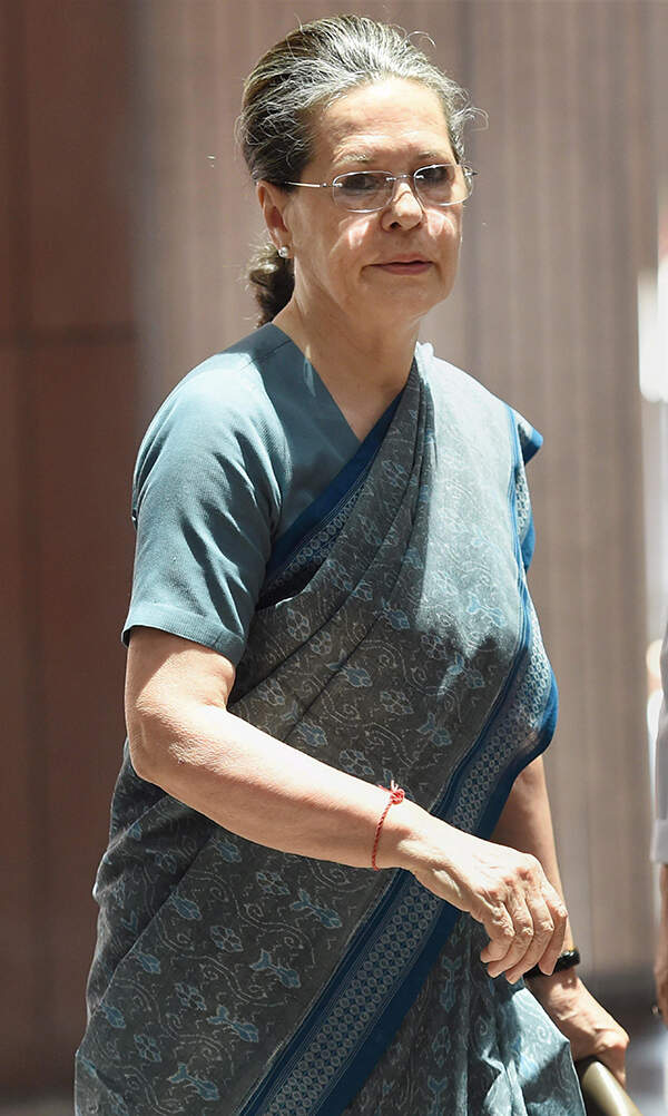 Sonia Gandhi arrives for a meeting