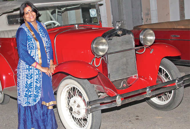 Anuradha Chauhan with her 1929 Ford