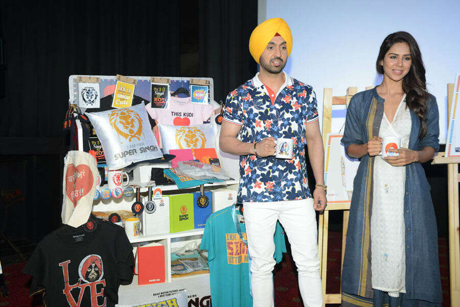 Diljit Singh and Sonam Bajwa during the press conference