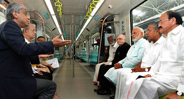 Narendra Modi travelling in metro
