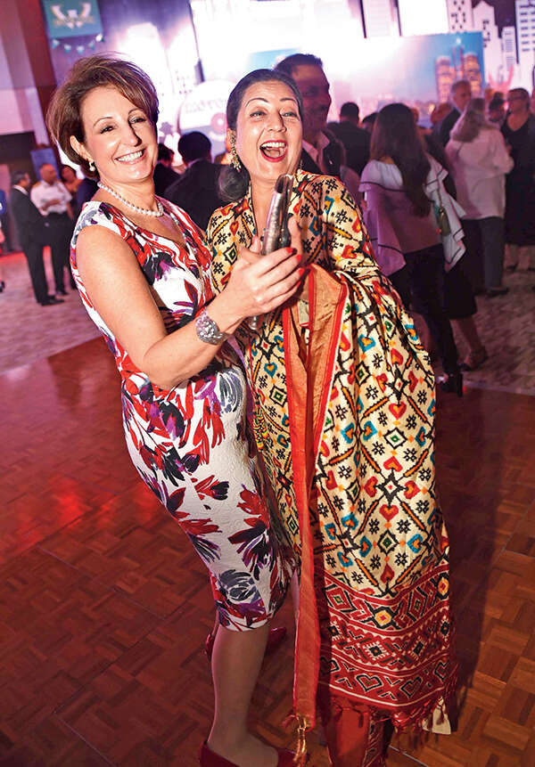 Host MaryKay Carlson (L) with Neelam Pratap Rudy