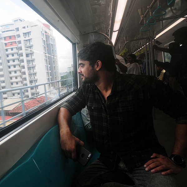 Tovino Thomas takes a joyride in Kochi Metro