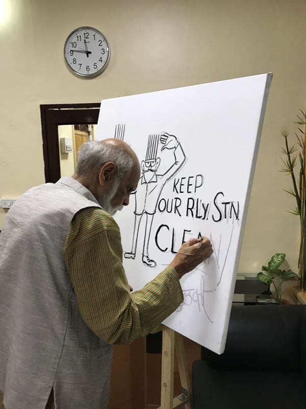 Mangesh Tendulkar sketches a caricature