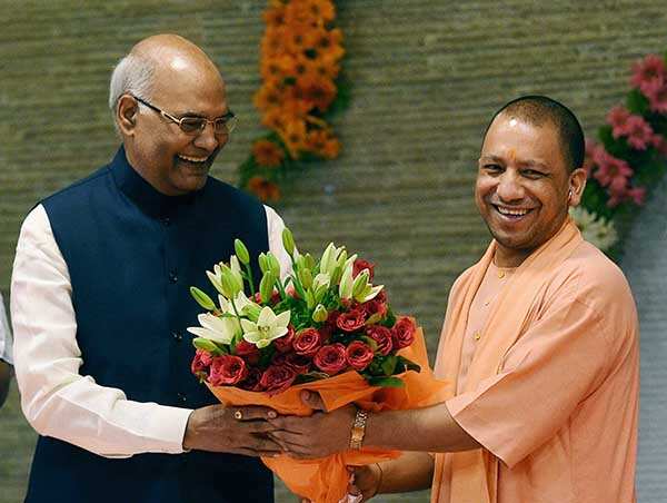 Ram Nath Kovind with Yogi Adityanath