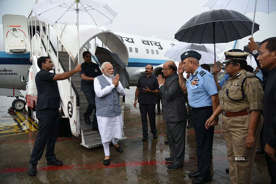 Gujarat floods: PM Modi undertakes aerial survey of affected areas