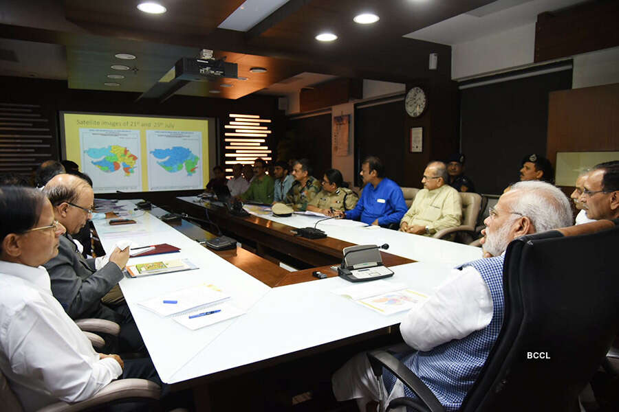 Gujarat floods: PM Modi undertakes aerial survey of affected areas