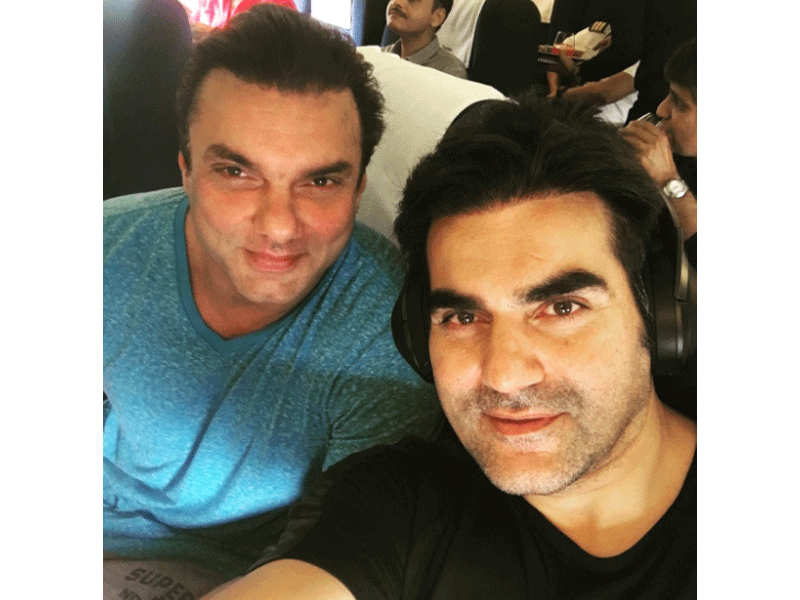 Arbaaz Khan and brother Sohail Khan bond over a selfie in flight