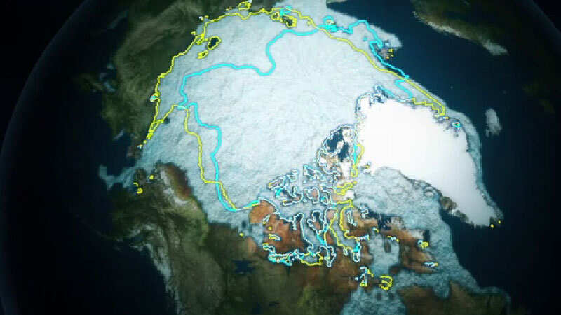 Animation shows disappearance of Arctic sea ice