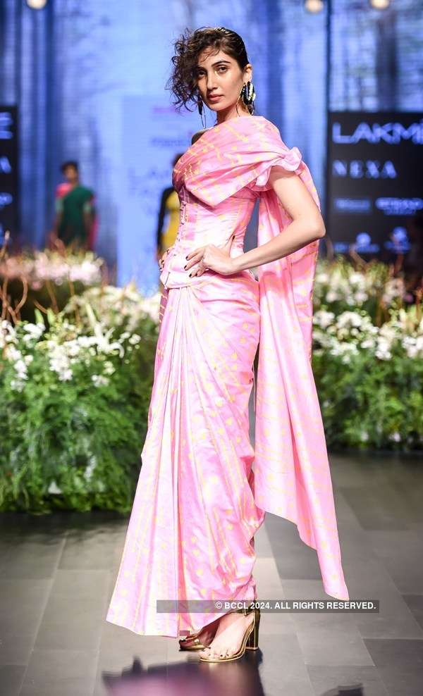 A model walks the ramp for designer Masaba Gupta’s collection on day 1 ...