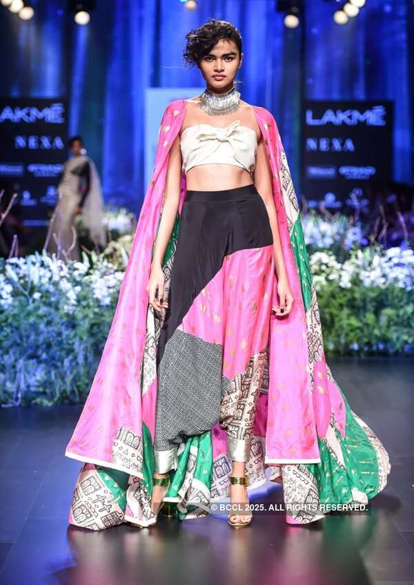 Designer Masaba Gupta S Collection Is Showcased By A Model As She Walks The Ramp On Day 1 Of The Lakme Fashion Week Winter Festive 2017 Held At The The St Photogallery designer masaba gupta s collection is