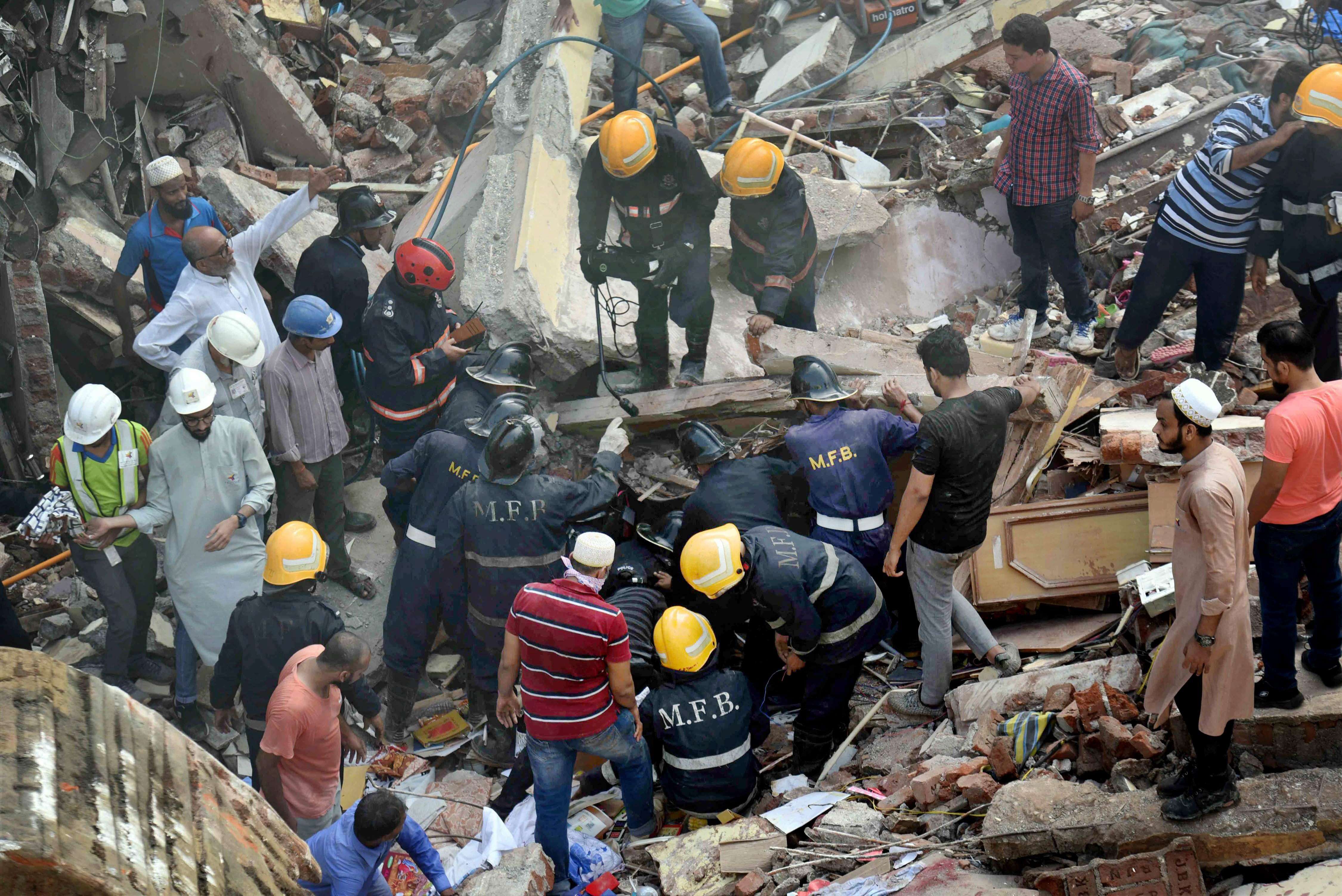 In pics: Building collapse in Mumbai