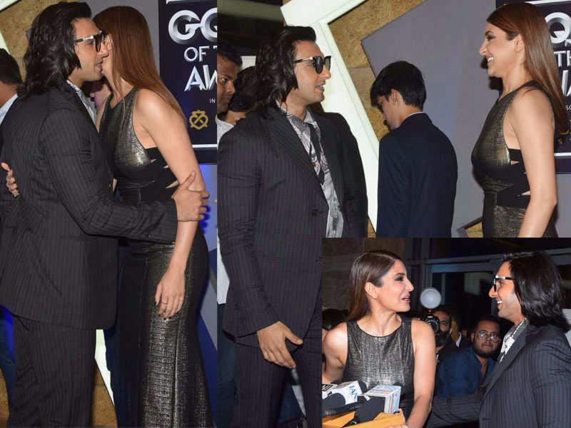 Pics: Alleged exes Ranveer Singh and Anushka Sharma share a warm hug at an award show
