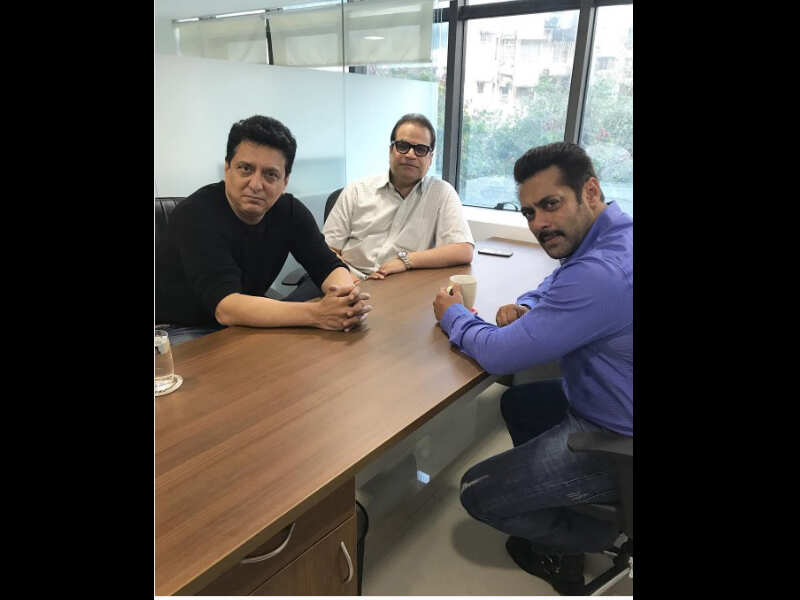 Salman Khan visits Sajid Nadiadwala's office looking dapper