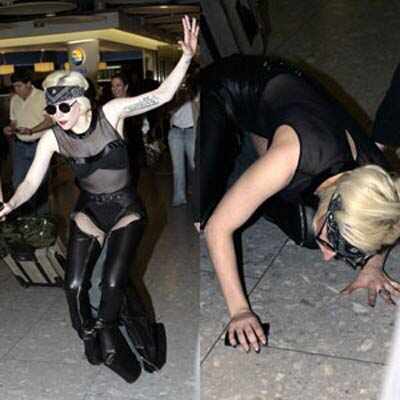 Lady Gaga falls hard